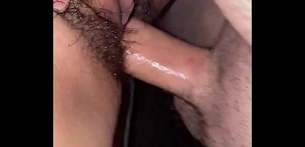  Latin girl sucks good cock then gets her pussy creamed on